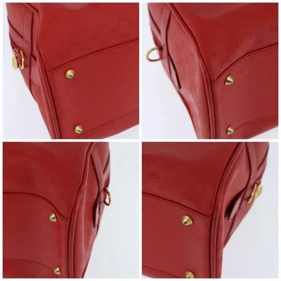 GUCCI Micro GG Canvas Boston Bag Red Gold - Picture 16 of 16